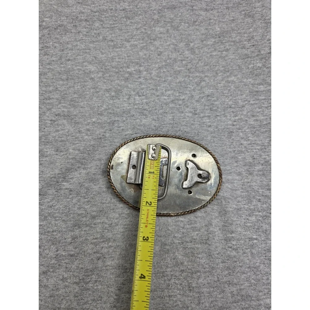 Handmade Western Floral Initial S Horseshoe Silver Belt Buckle